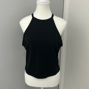 Dynamite Black Fitted Halter Tank Top, Size Large